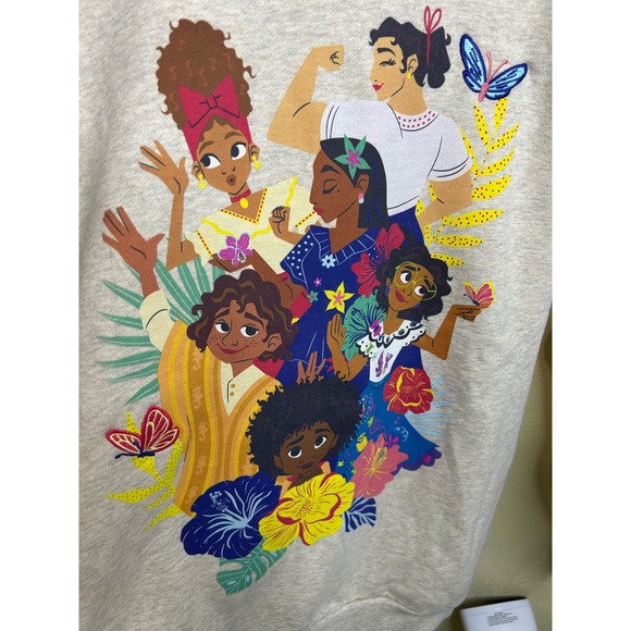 Disney Encanto La Familia Es Todo Graphic Hoodie Sweatshirt Beige Medium - Picture 2 of 5